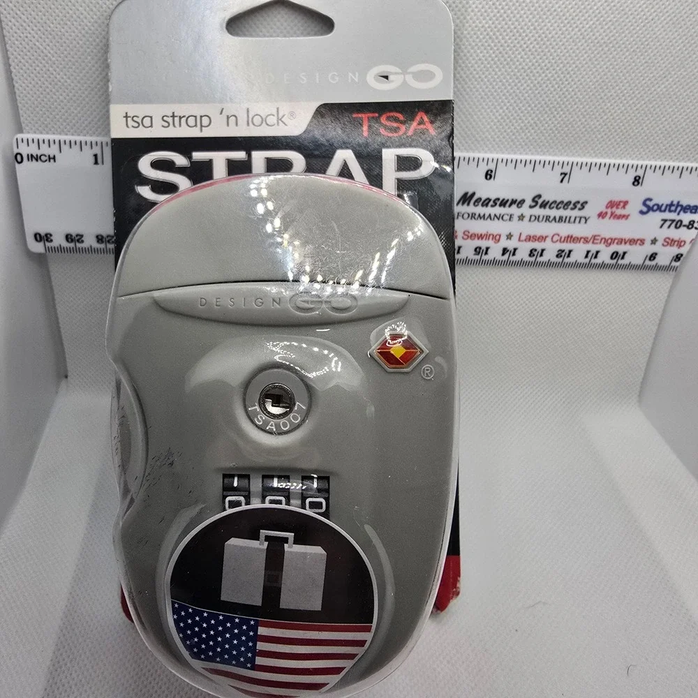 Design Go TSA Strap n Lock Luggage Security Belt Combination Lock Red 302